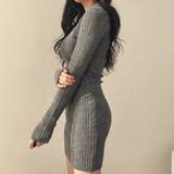 リブニットミニワンピース スリムフィット タイト | VICTORIA | 詳細画像3