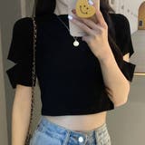 モックネックカラーTシャツ クロップドTシャツ レディース | VICTORIA | 詳細画像4 