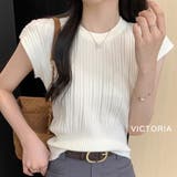 フレンチスリーブニット トップス サマーニット半袖ニット | VICTORIA | 詳細画像10