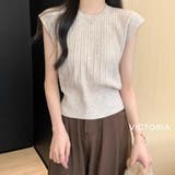 フレンチスリーブニット トップス サマーニット半袖ニット | VICTORIA | 詳細画像5