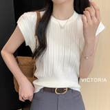 フレンチスリーブニット トップス サマーニット半袖ニット | VICTORIA | 詳細画像6