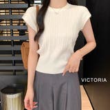フレンチスリーブニット トップス サマーニット半袖ニット | VICTORIA | 詳細画像8