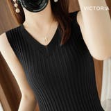 ノースリーブニット トップス サマーニット半袖ニット細見え | VICTORIA | 詳細画像9