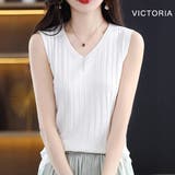 ノースリーブニット トップス サマーニット半袖ニット細見え | VICTORIA | 詳細画像4