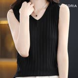 ノースリーブニット トップス サマーニット半袖ニット細見え | VICTORIA | 詳細画像8