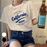 韓国ファッション ロゴプリントTシャツ Y2Kファッション | VICTORIA | 詳細画像1 