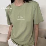 ミニロゴプリントTシャツ 体型カバーTシャツ ロゴプリント | VICTORIA | 詳細画像5 