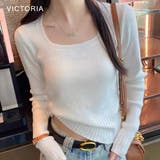 リブニット トップス レディース | VICTORIA | 詳細画像3 