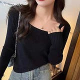 BLK | リブニット トップス レディース | VICTORIA