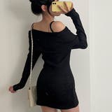 リブニット ワンピース ミニ丈 | VICTORIA | 詳細画像7