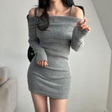GRY | リブニット ワンピース ミニ丈 | VICTORIA