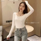WHT | 韓国風ショート丈ロンT レディース クロップド丈 | VICTORIA