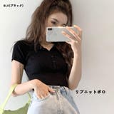 BLK | 【韓国トレンド】細見えリブニットポロ 半袖 ポロシャツ | VICTORIA