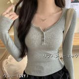 GRY | ヘンリーネックカットソー レディース 長袖 | VICTORIA