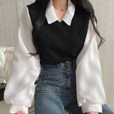 BLK | ブラウス 長袖 ドッキング | VICTORIA