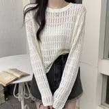 WHT | メッシュ ニット 秋 | VICTORIA