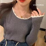 リブニット 長袖 バイカラー | VICTORIA | 詳細画像9 