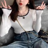 リブニット 長袖 バイカラー | VICTORIA | 詳細画像11 