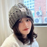 GRY | リブニット ビーニー帽子 防寒 | VICTORIA