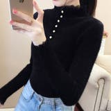 BLK | ハイネック シャギー リブニット | VICTORIA