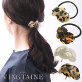 べっ甲風編み込みデザインヘアゴム ヘアカフ マーブル | VINGTAINE | 詳細画像1 