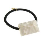 ホワイト | べっ甲風スクエアヘアゴム シンプル 四角 | VINGTAINE