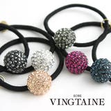 ラインストーンボールヘアゴム/ビジュー/半球体/ヘアアクセサリー H-907 | VINGTAINE | 詳細画像1 