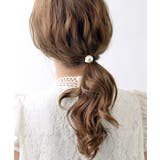 ミニスター付きコットンパールヘアゴム ポニーフック（S） ヘアカフ | VINGTAINE | 詳細画像5 