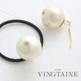 ミニスター付きコットンパールヘアゴム ポニーフックヘアカフ シンプル | VINGTAINE | 詳細画像1 