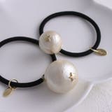 ミニスター付きコットンパールヘアゴム ポニーフックヘアカフ シンプル | VINGTAINE | 詳細画像7 