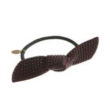 ワイン | スタッズ風リボンヘアゴム ベーシック ブラック | VINGTAINE