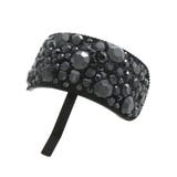 ブラック | ビジューカーブヘアカフ ポニーフック ヘアフック | VINGTAINE