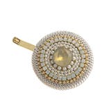 ホワイト | カラービジューサークルヘアカフ ポニーフック ヘアフック | VINGTAINE