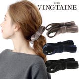 ベルベット×グログランツイストリボンバナナクリップ 秋冬 上品 | VINGTAINE | 詳細画像1