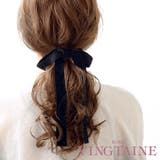 ベルベットロングリボンヘアゴム ポニーフック ヘアカフ | 神戸ヴァンテーヌ | 詳細画像1