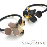 べっ甲風ダブルフラワーヘアゴム 柄 マーブル | VINGTAINE | 詳細画像1