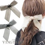 オーガンジーリボンポニーフック ヘアカフ ヘアフック | VINGTAINE | 詳細画像1