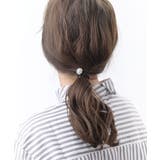 クリア | ラインストーンボールヘアゴム ビジュー ヘアアクセサリー | VINGTAINE