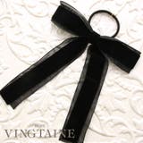 ベルベット×オーガンジーロングリボンヘアゴム ヘアカフ ヘアクリップ | VINGTAINE | 詳細画像1