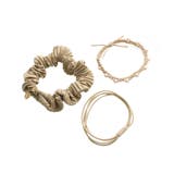 1.ベージュ | ヘアゴム 3個セット シュシュ | VINGTAINE