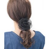 ブラック | シュシュ ヘアゴム カメリア | VINGTAINE