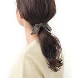 チャコールグレー | ヘアゴム スエード調 リボン | VINGTAINE