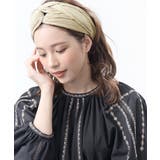 ベージュ | プリーツターバンヘアバンド アレンジ リボン結び | VINGTAINE