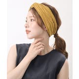 マスタードイエロー | ヘアバンド ギャザー クロス | VINGTAINE