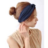 ネイビー | ヘアバンド ターバン メッシュ | VINGTAINE