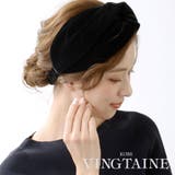 ベロアブラックターバンヘアバンド クロスヘアバンド 幅広 | VINGTAINE | 詳細画像1 