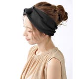 ブラック | リブターバンヘアバンド 幅広 ヘアターバン | VINGTAINE