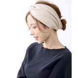 アイボリー | リブターバンヘアバンド 幅広 ヘアターバン | VINGTAINE