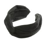 ブラック | スエード調クロスカチューシャ 秋冬 ヘアアクセサリー | VINGTAINE