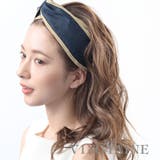 パイピングデニムクロスターバン風カチューシャ 幅広 カジュアル | VINGTAINE | 詳細画像1 